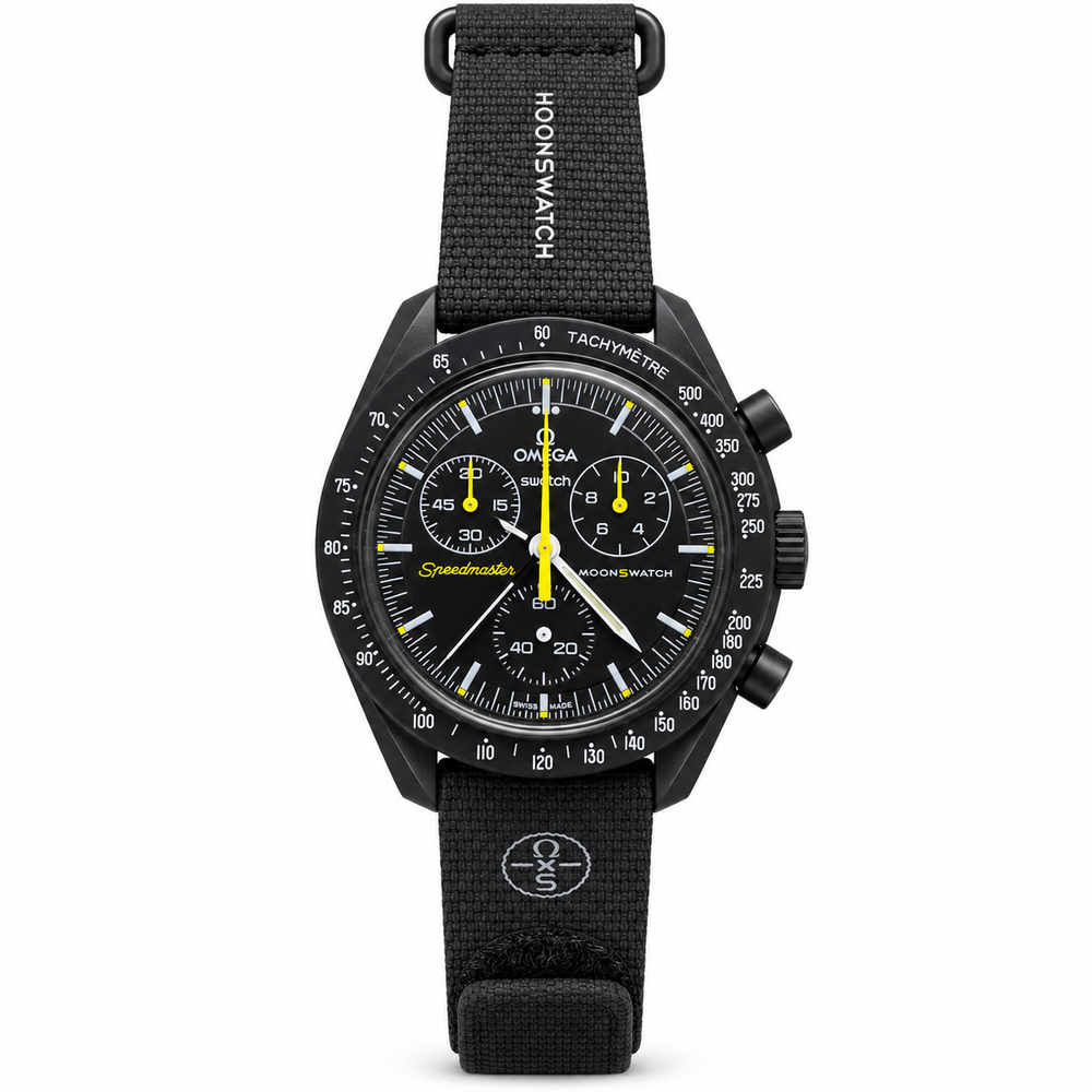 OMEGA x Swatch Speedmaster MoonSwatch – Mission to the Moonphase New Moon – Black & Yellow -OM 12