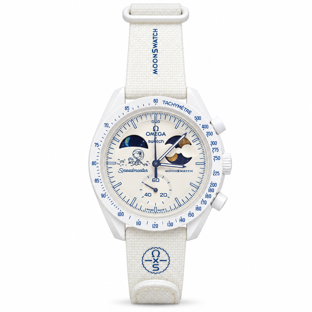 OMEGA x Swatch Speedmaster MoonSwatch – Mission to Earthphase Moonshine Gold – White -OM 10