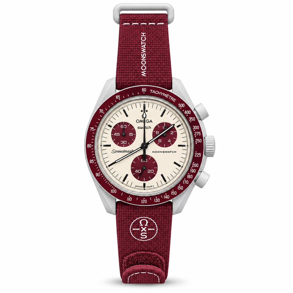 OMEGA x Swatch Speedmaster MoonSwatch – Burgundy & Cream - OM 21