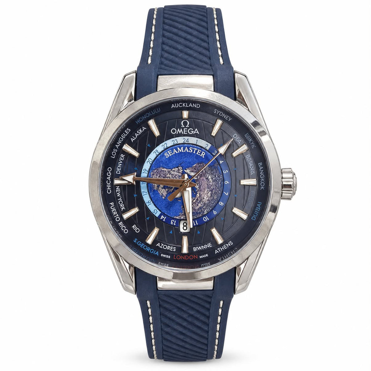 Omega Seamaster Aqua Terra Worldtimer – Blue -OM 01